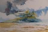 Watercolour, Fortezza, along Rethymno beach 33.5 x 23cm